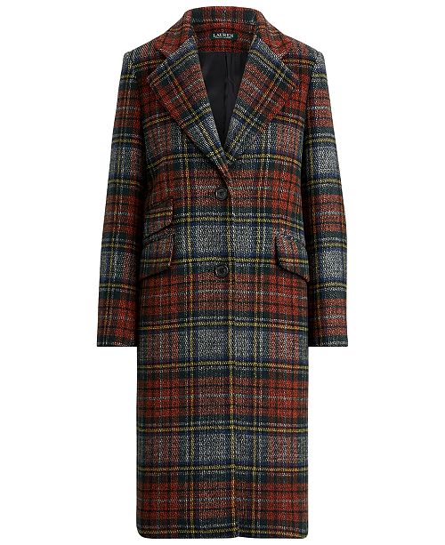 Lauren Ralph Lauren Plaid Reefer Wool Coat & Reviews - Coats - Women ...