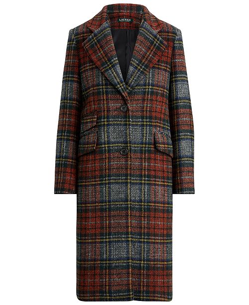 ralph lauren plaid coat women