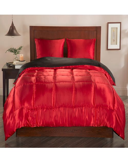 Elite Home Luxury Satin Reversible 3 Pc Full Queen Comforter Set