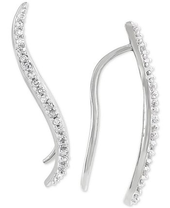 Diamond Ear Crawlers 1 10 ct. t.w. in Sterling Silver