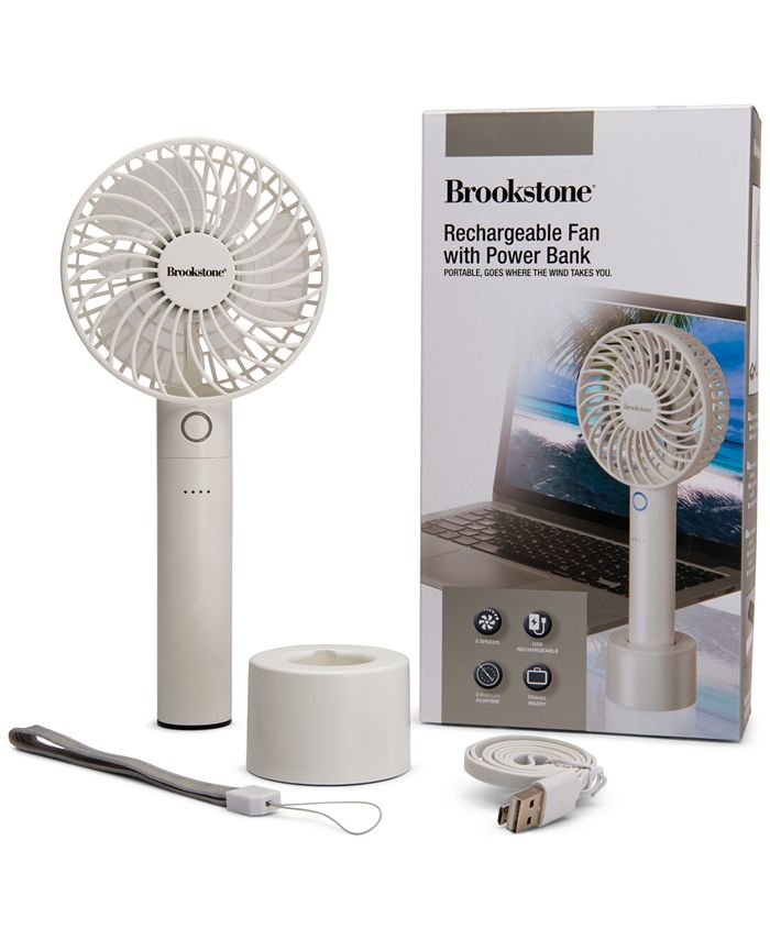 Brookstone Mini Rechargeable Fan & Power Bank Macy's