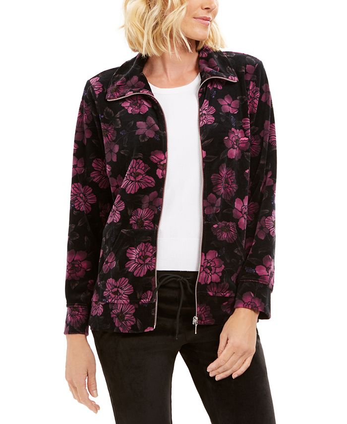 Karen Scott Sport Floral Print Jacket Created for Macy s Macy s