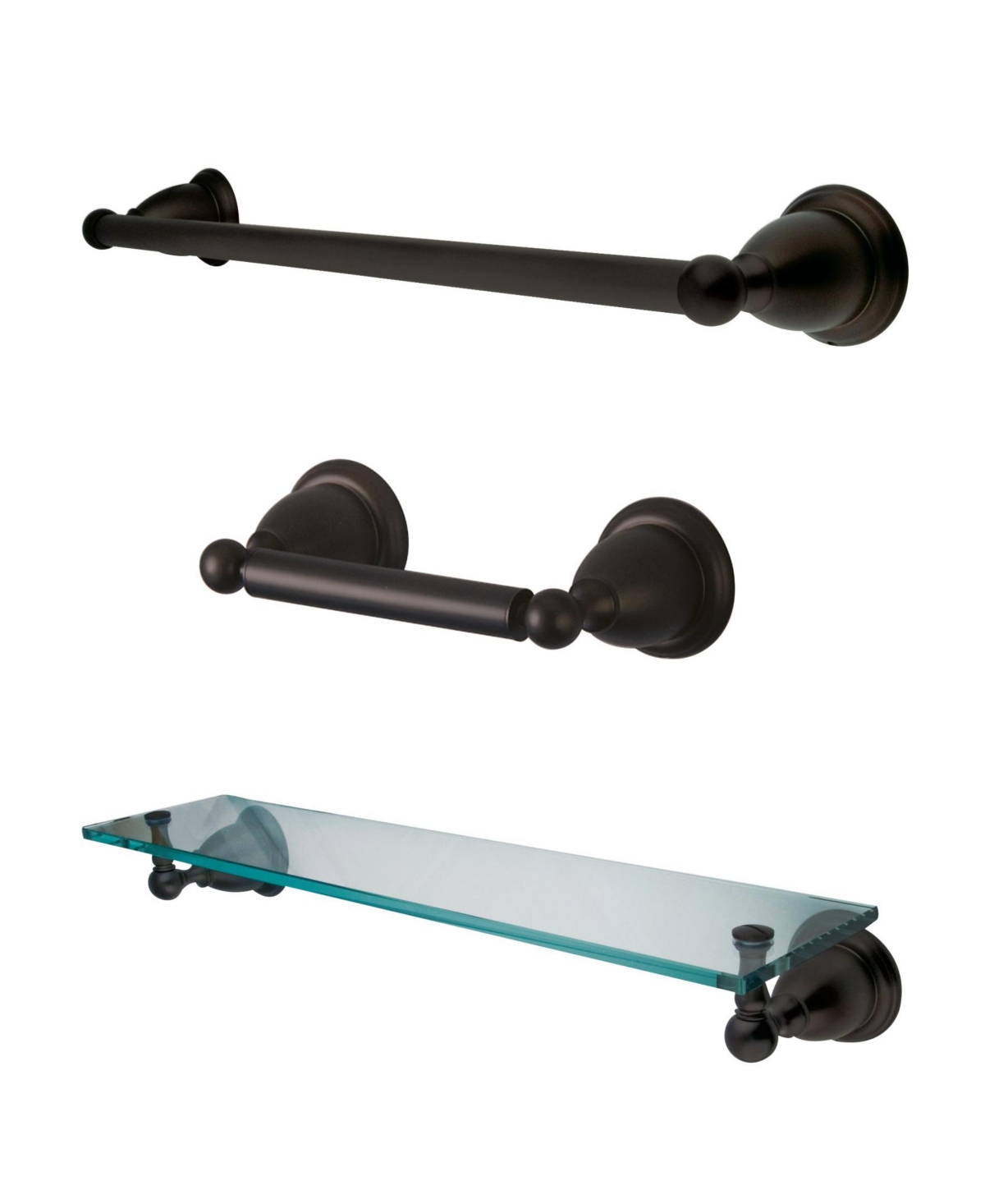 Kingston Brass Heritage Traditional 3-Pc. Bathroom Accessory Set in Oil Rubbed Bronze Bedding