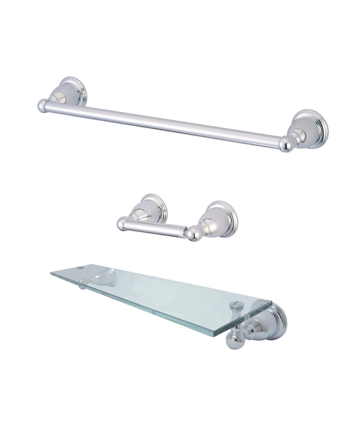 Kingston Brass Heritage 3-Pc. Bathroom Accessory Set in Polished Chrome Bedding