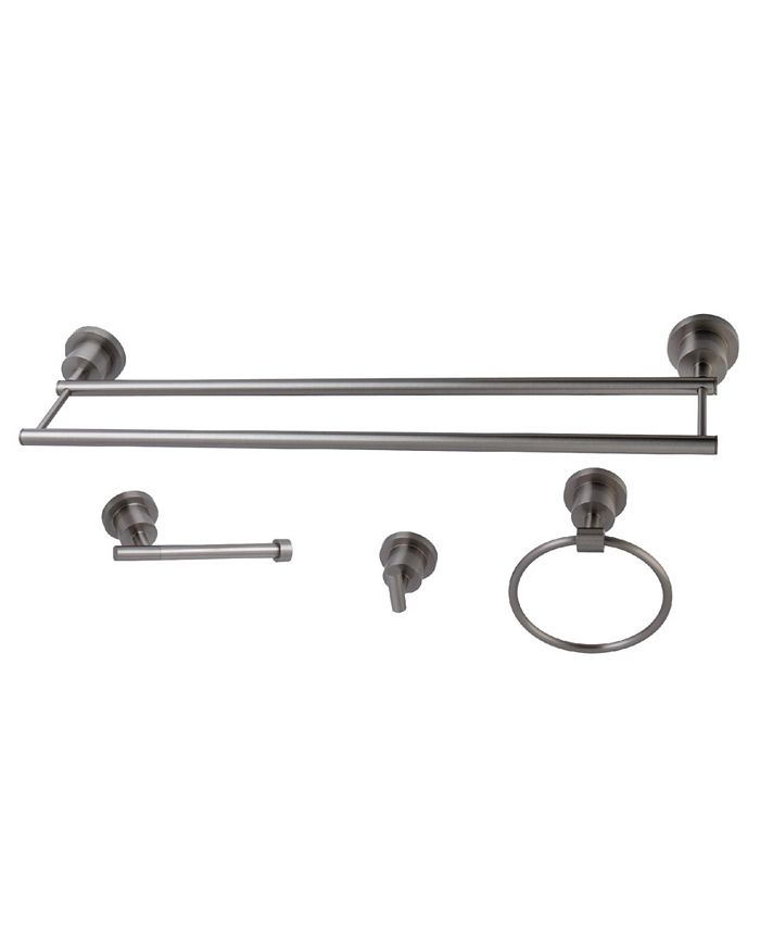 Kingston Brass - Concord 4-Pc. Dual Towel Bar Bathroom Accessories Set in Brushed Nickel