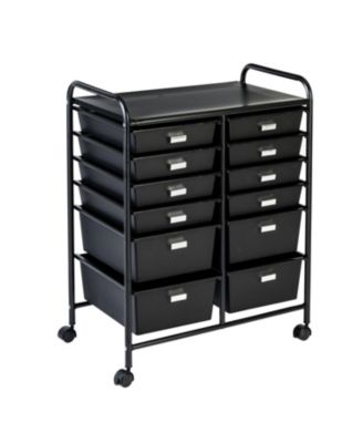 Honey Can Do - 12-Drawer Rolling Cart, Black