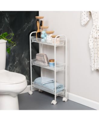 Honey Can Do 3-Tier Mesh Narrow Rolling Storage Cart 
