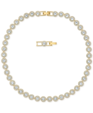 image of Swarovski Gold-Tone Crystal Collar Necklace, 14-7/8