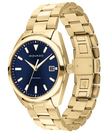 Movado - Men's Swiss Heritage Gold Ion-Plated Stainless Steel Bracelet Watch 39mm