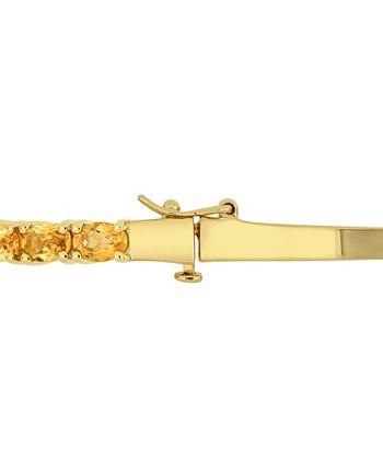 Macy's - Oval-Cut Citrine (6-3/4 ct. t.w) Bangle in 18k Yellow Gold Over Sterling Silver