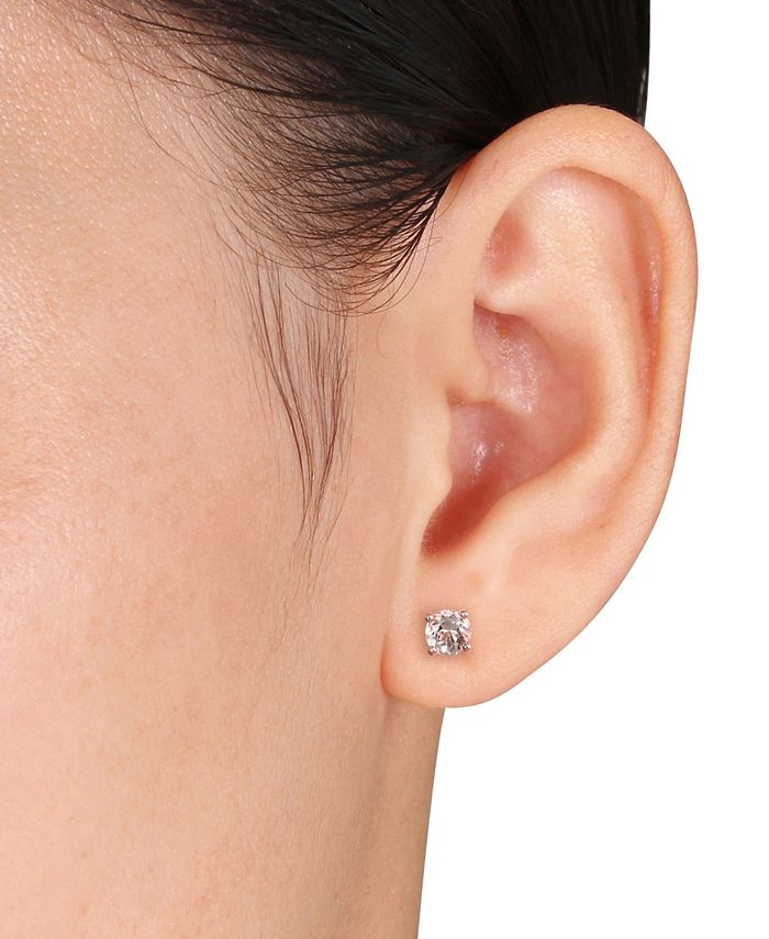 Macy's - Morganite (1-4/5 ct. t.w.) Solitaire 2-Piece Necklace and Stud Earrings Set in Rose Gold Over Silver