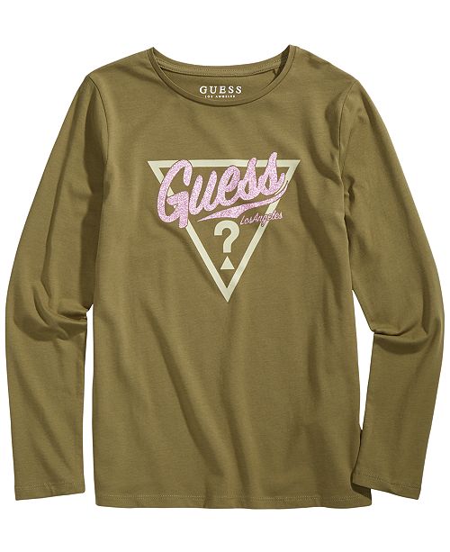 Guess Big Girls Glitter Logo T Shirt Reviews Shirts Tops