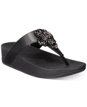 FITFLOP FITFLOP LOTTIE CORSAGE THONG SANDALS WOMEN'S SHOES