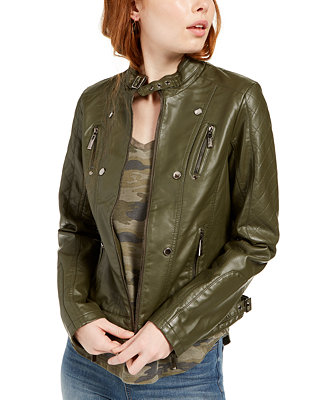 Jou Jou Juniors' Faux-Leather Jacket, Created for Macy's & Reviews ...