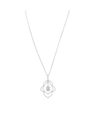 Nina - Scalloped Cubic Zirconia Leaf Necklace