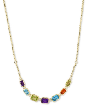 image of Effy Multi-Gemstone (2-9/10 ct. t.w.) & Diamond (1/8 ct. t.w.) 18