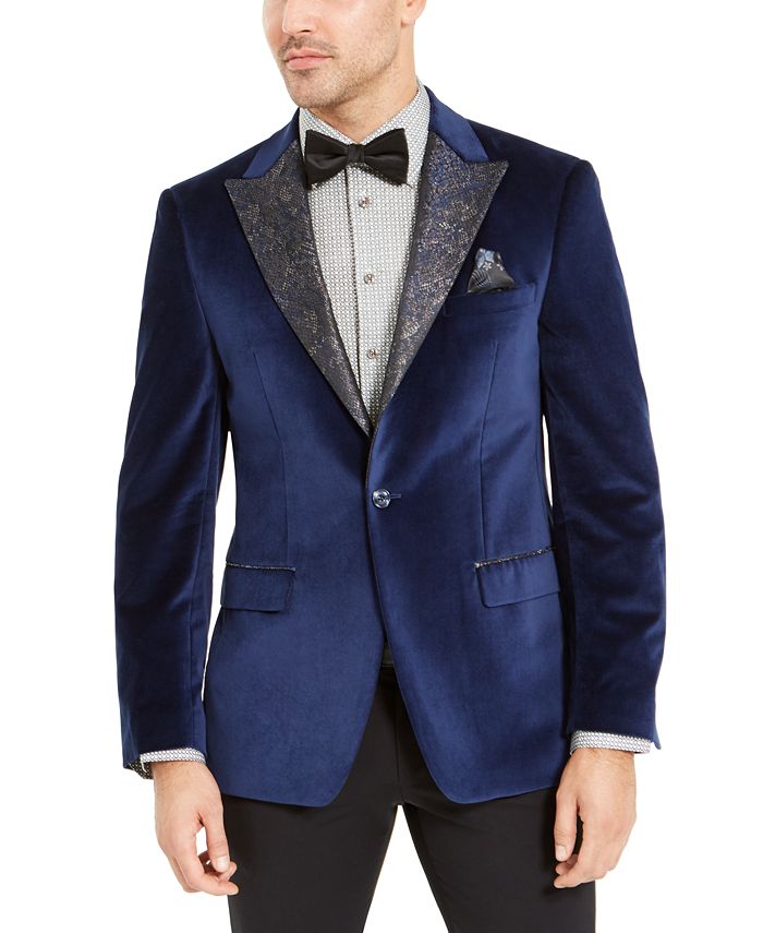 Tallia Men's Blue Velvet Dinner Jacket - Macy's