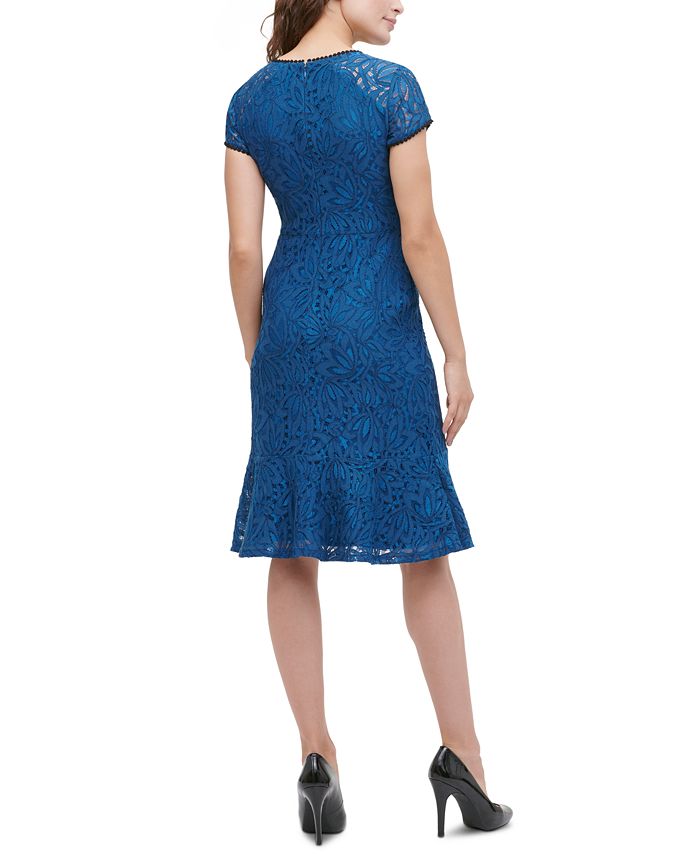 kensie Lace Flounce Midi Dress - Macy's