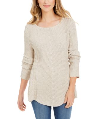 Style & Co Petite Tweed Fitted Sweater, Created for Macy's - Macy's