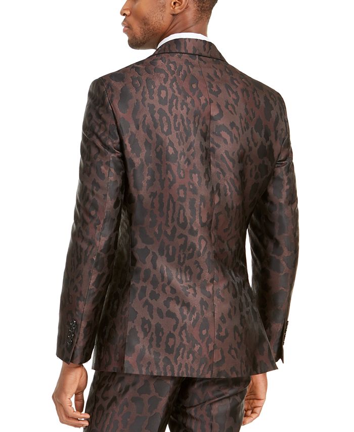 Tallia Orange Men's SlimFit LeopardPrint Suit Jacket Macy's