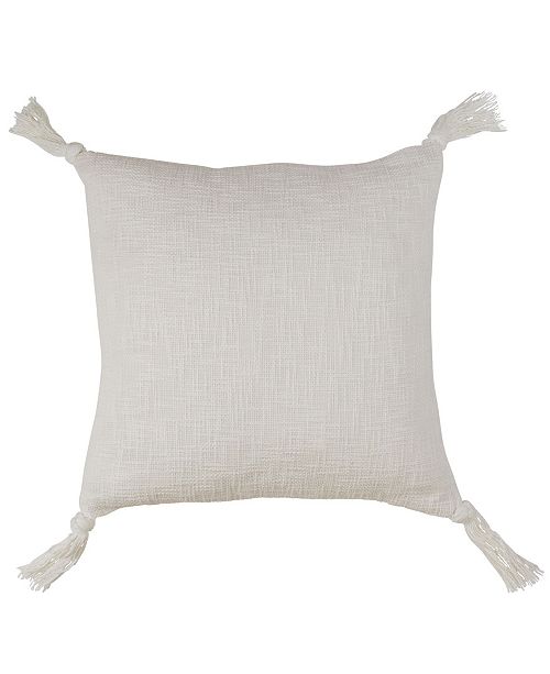 Saro Lifestyle Boho Cotton Throw Pillow With Tassels 20 X 20