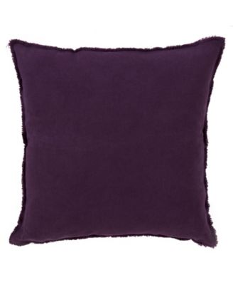 Fringed Linen Decorative Pillow, 20" x 20"