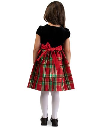 Bonnie jean velvet outlet plaid dress