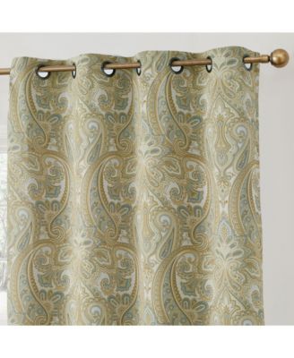 Paris Paisley Thermal Insulated Decorative Rod Pocket Short Scalloped Curtain Valance for Kitchen, Bathroom, Basement and Small Windows