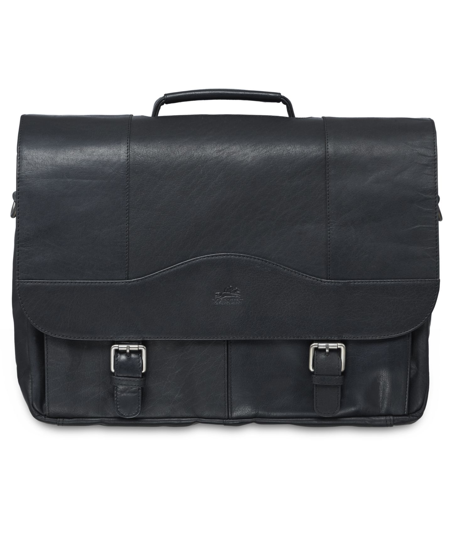 Мужская сумка Mancini Buffalo Collection Porthole Laptop/ Tablet Briefcase, цвет: Чёрный — фото 1