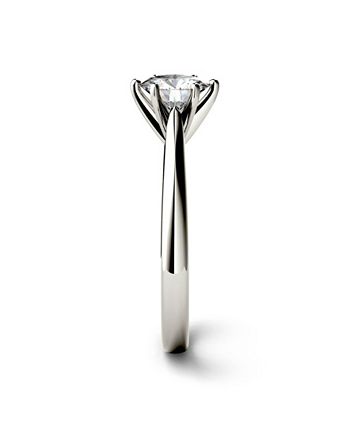 Charles & Colvard - Moissanite Solitaire Engagement Ring 1/2 ct. t.w. Diamond Equivalent in 14k White Gold