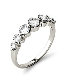 Moissanite Graduated Seven Stone Band 7/8 ct. t.w. Diamond Equivalent in 14k White, Yellow, or Rose Gold