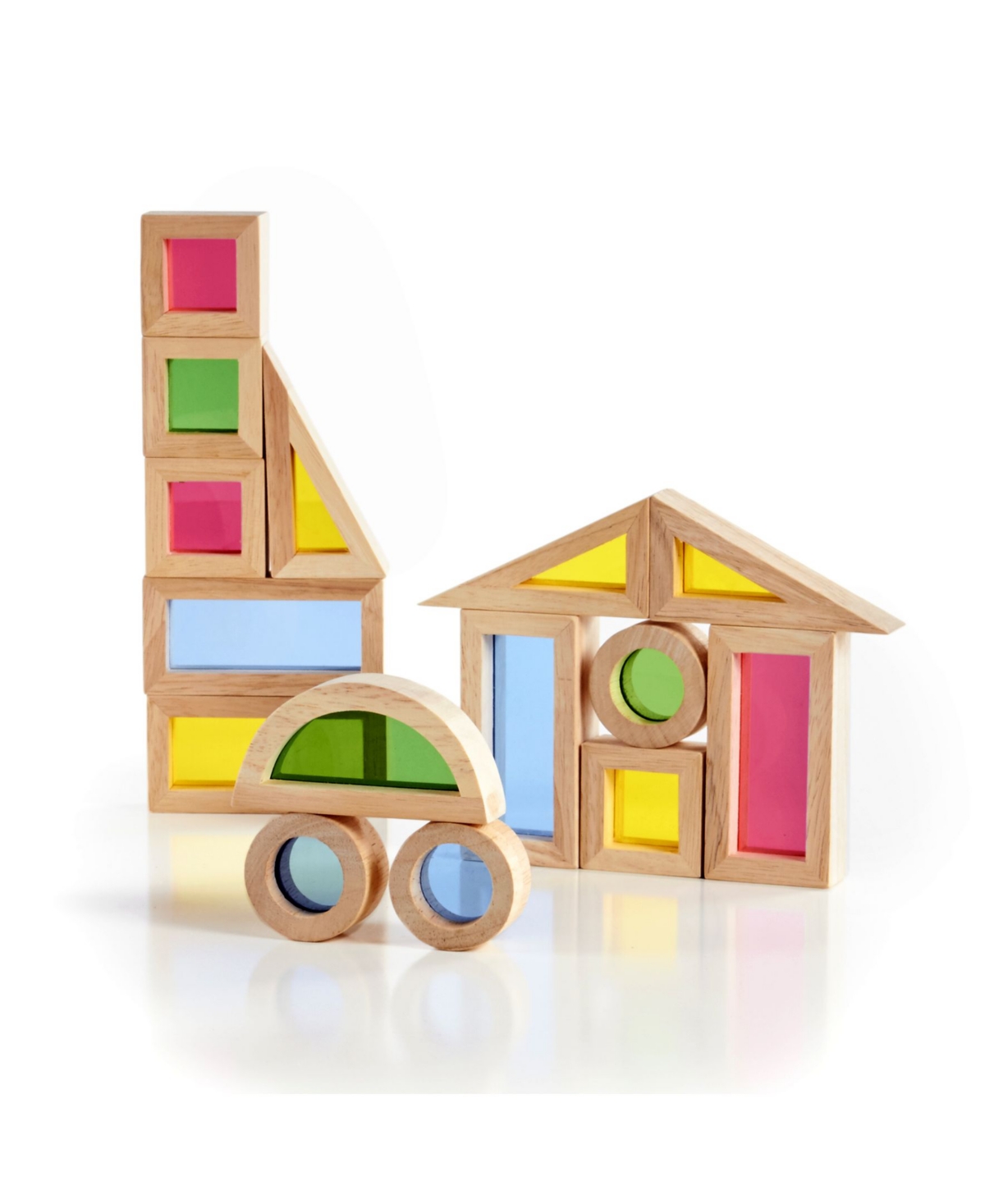Guidecraft Junior Rainbow Blocks - 20 Pieces Set - Multi-Color