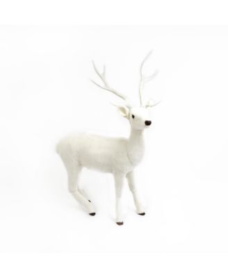Gerson & Gerson - 66-Inch High White Fiberglass Standing Deer with Head Up