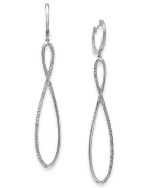 image of Diamond Infinity Twist Drop Earrings (1/3 ct. t.w.) in 14k White Gold