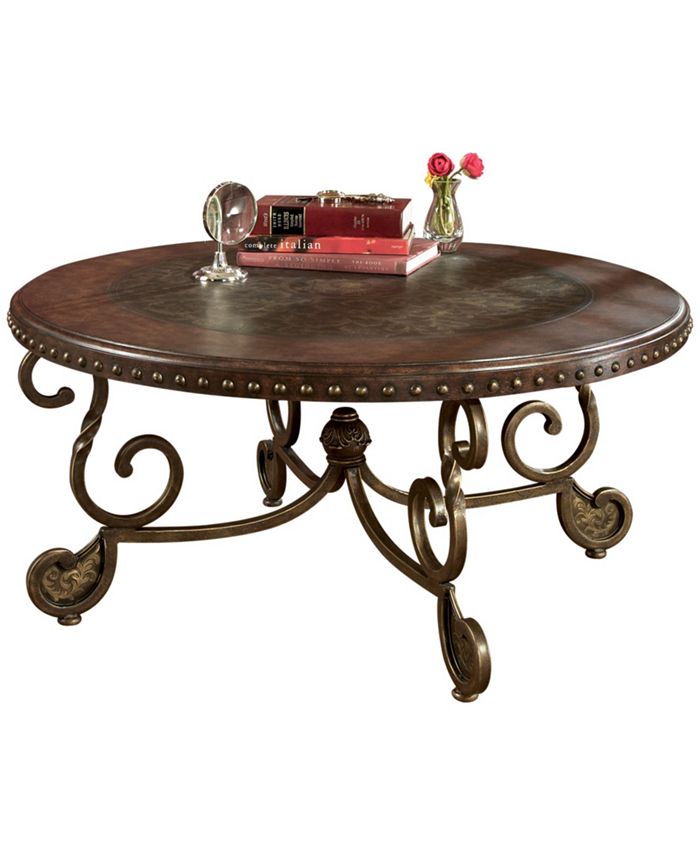 Signature Design By Ashley Rafferty Round Cocktail Table Macy's
