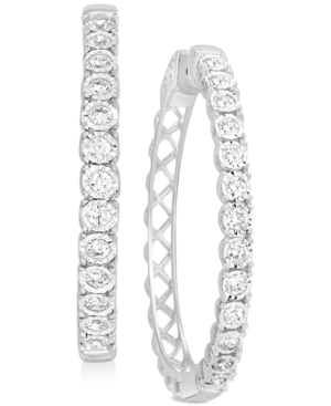 image of Diamond Hoop Earrings (1 ct. t.w.) in 14k White Gold