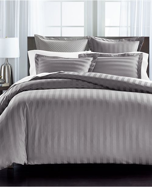 Charter Club 1 5 Stripe Supima Cotton 550 Thread Count 2 Pc Twin