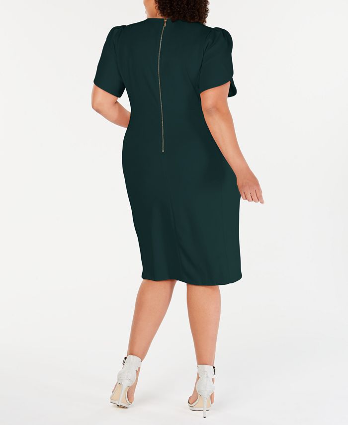 Calvin Klein Plus Size Puff-Sleeve Sheath Dress & Reviews - Dresses ...
