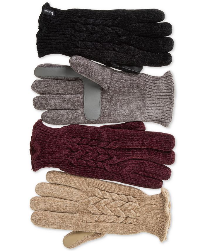 chenille scarf and glove set