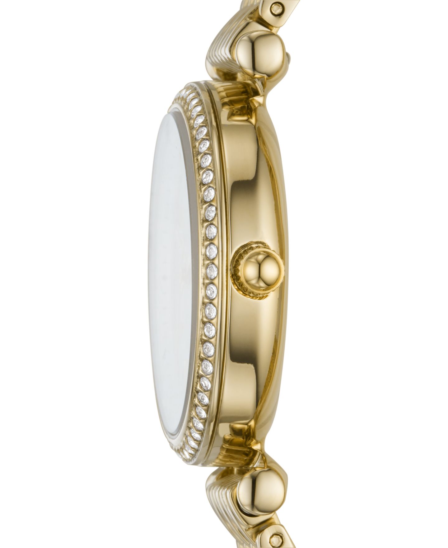 Женские часы Fossil Carlie Mini Gold-Tone Stainless Steel Bracelet Watch 28mm, цвет: Золотой — фото 2