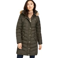Michael Kors Faux-Fur-Trim Hooded Down Puffer Coat