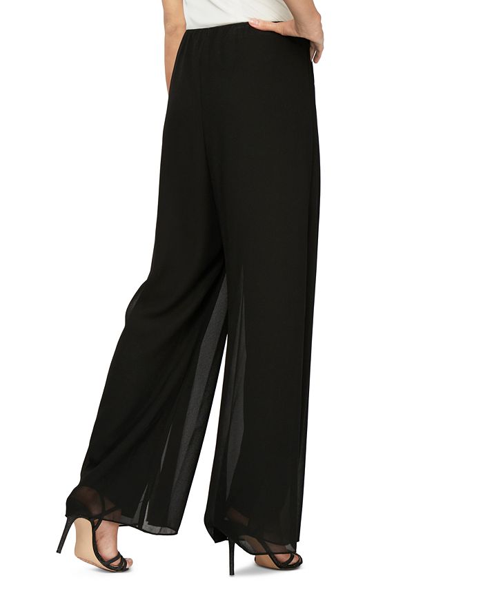 Alex Evenings Wide-Leg Chiffon Pants - Macy's