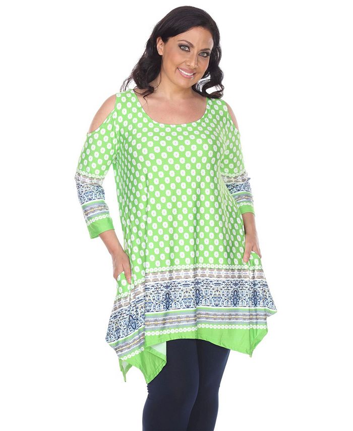White Mark Plus Size Antonia Cut-Out Shoulder Tunic & Reviews - Tops ...