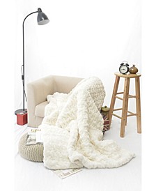 Happycare Tex Luxury Quilted Faux Fur Throw Blanket, 50" x 60"