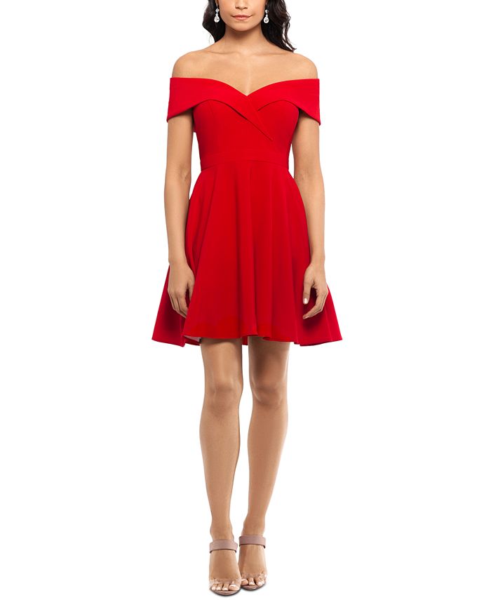XSCAPE OffTheShoulder Fit & Flare Dress Macy's