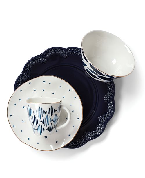 Lenox Blue Bay 12PC Dessert Set & Reviews Dinnerware Dining Macy's