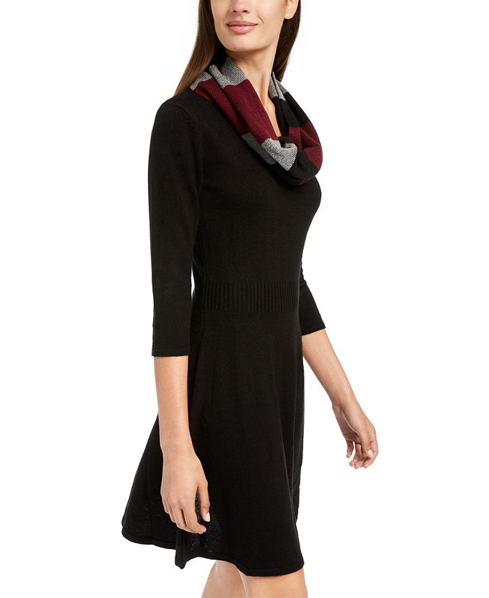 BCX Juniors' Scarf A-line Sweater Dress - Macy's