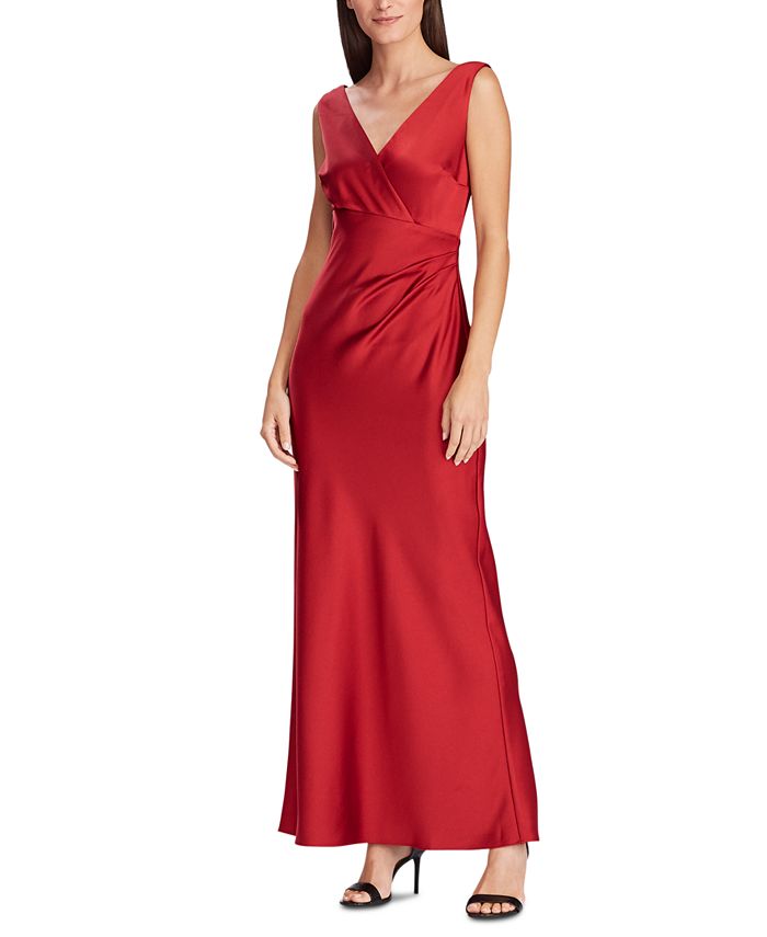 Lauren Ralph Lauren Sleeveless Satin Evening Gown, Created for Macy's ...