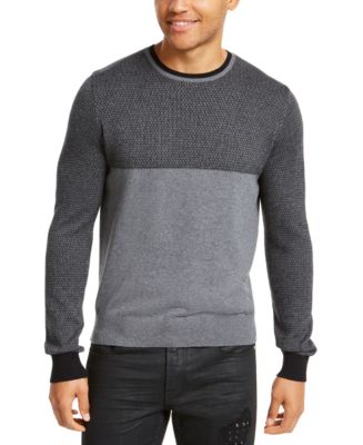 GUESS Men's Colorblocked Jacquard Sweater - Macy's