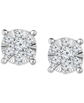 TruMiracle - Diamond Stud Earrings in 14k White Gold